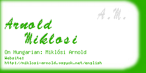 arnold miklosi business card